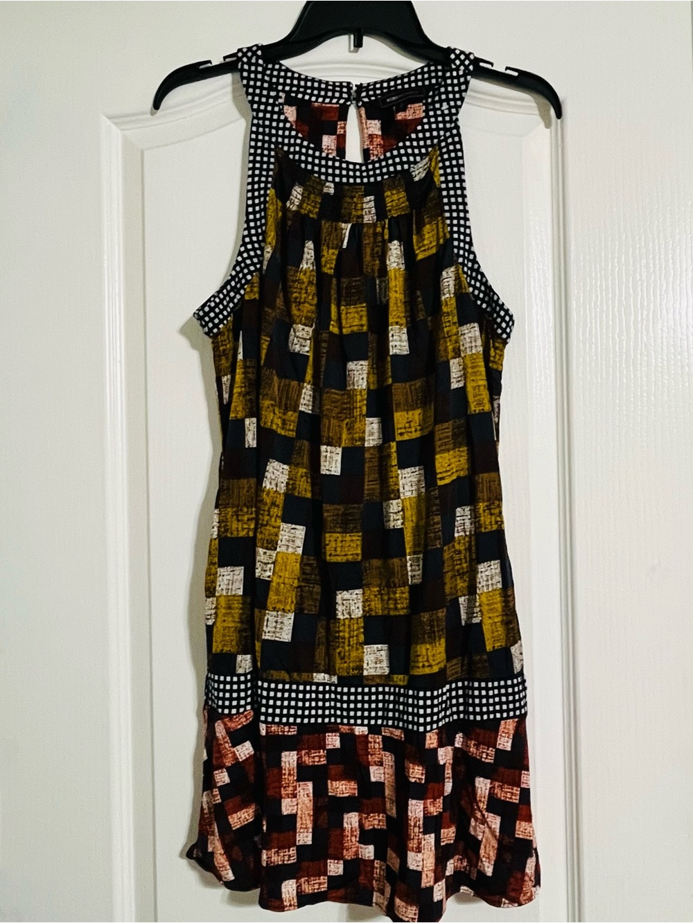 (NWOT) BCBGMAXAZRIA Checkered and Abstract Dress Size M